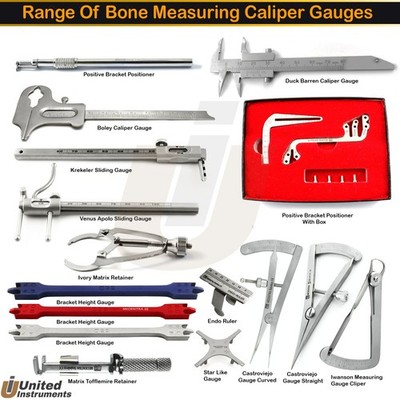 Dental Orthodontic Measuring Gauges Star, Iwanson, Bracket Height, Boley Gauge 