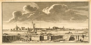 View of Sluis, Jan Caspar Philips, After Abraham de Haen, 1740 Flemish Engraving