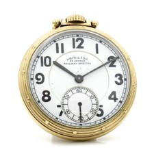 1949 Hamilton Railway Special 16s 23j 950B Model 6 Men's Pocket Watch #WB4332-4