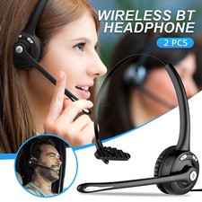Bluetooth 5.0 Wireless Headset With Noise Cancelling Mic For Cell Phones PC US