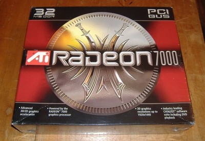 ATI RADEON 7000 32MB PCI VIDEO GRAPHICS CARD VINTAGE RETRO NEW SEALED