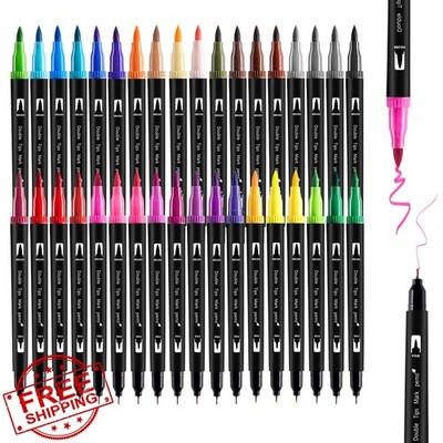 Thboxes Felt Pens 36 Colors Brush Tip Markers