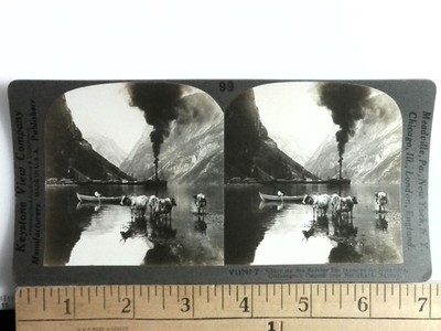 Gudvangen's Outlook Over the Naerofjord Stereoview Keystone View Co. 1900s