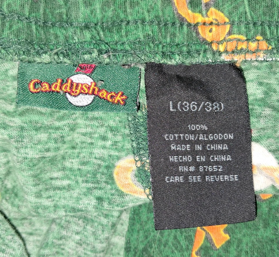 Pantalones de pijama vintage Caddyshack para hombre grandes 36-38 ropa de salón de película verde Foto 2 de 4