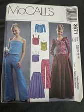 🌸 McCALL'S #3671 - GIRLS SPECIAL OCCASION TOPS - PANTS & SKIRT PATTERN 12-16 UC