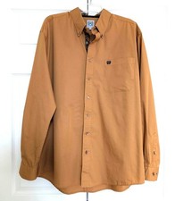 Cinch  Men's Classic Fit Shirt Size L Solid Copper Western Paisley Lining Rodeo