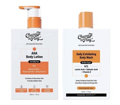 Chemist At Play AHA Body Lotion & Exfoliating Body Wash Combo - 2 x 236ml