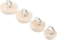 Hestya 4 Pieces Rubber Drain Stopper Set Bathtub Sink White 