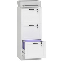 HOMCOM 3-Drawer File Cabinet, Lockable Filing Cabinet for A4 Letter, White