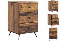 Nachttisch Nachtschrank Nachtkommode Altholz 43X41X66,5 Cm Holzwerkstoff
