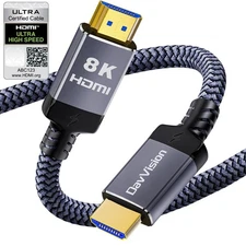 10K 8K HDMI 2.1 Cable 6.6FT eARC, Certified Ultra High Speed PS5 HDMI Cable B...