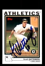 Signed Baseball Card Auto Scott Hatteberg 2004 Topps #492 Oakland Athletics