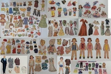 Vtg 1940s 1950s Original Stand-Up Paper & Wood Doll Sets ~ Use Menu to Select