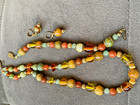 Vintage set of jewelry different colors shapes of precious stones necklace brace — photo 2