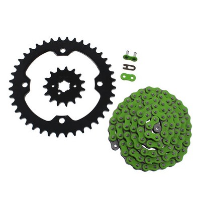 09-13 Yamaha YFM350 350 Raptor Green Non O-Ring Chain Black Sprocket 15/40 102L