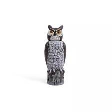 Rotating Head Owl Decoy - 18 In. 360  Spin Scarecrow Bird Natural Pest Control