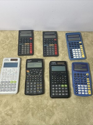 Lot OfCalculators Assorted Brands & Models All Tested And Working 7 PCs