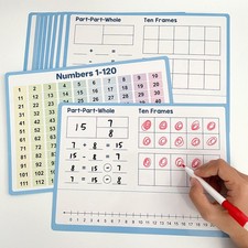 10x Number Line Small White Board Educational Learning Game Gift 120 Number