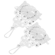 1 Pair Elegant Wedding Gloves Fingerless Flower Lace Gloves Bridal Dress Gloves