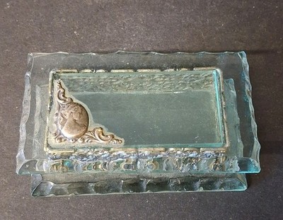 Badash Kristall Schmuck Schmuckkästchen Metallseiten Dame Kamee auf Deckel 11 cm 6 x 4 cm