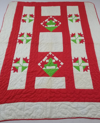 Vintage Handmade Beautiful Carolina Lily Sampler Multicolored Quilt 87x73 Inch