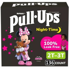 Pull-Ups Girls' Nighttime Potty Training Underwear 2T-3T- 136 COUNT 