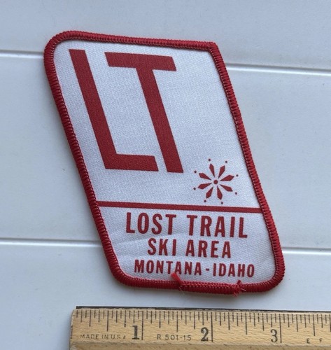 Lost Trail Ski Area Montana Idaho Skiing Souvenir Red White Printed Patch Badge
