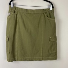 Quacker Factory DreamJeannes Cargo Skort Size Large Green Pull On