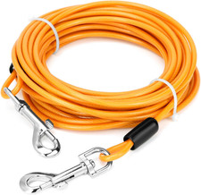 Heavy Duty Chew Proof Dog Tie Out Cable 30 Ft, 2 Pcs, Rotating Hooks, 250 lbs