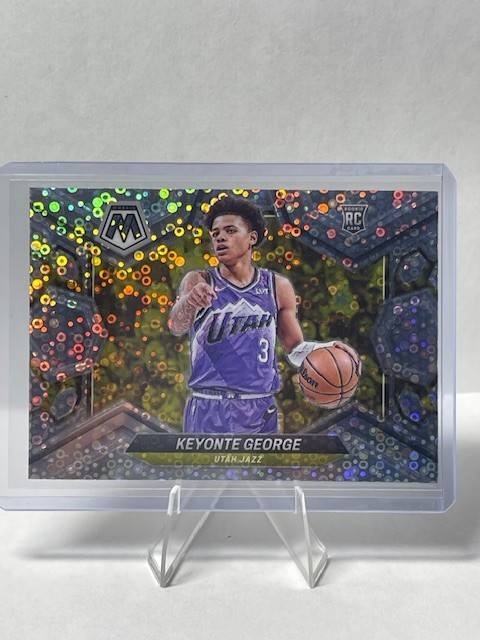 2023-24 Panini Mosaic #222 KEYONTE GEORGE Fast Break Silver Mosaic Prizm(RC)