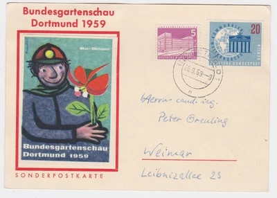 BRD AK/Brief MiFBerlin 141,189 DETMOLD 28.9.1959 Bundesgartenschau Dortmund 1959 - Bild 1 von 2