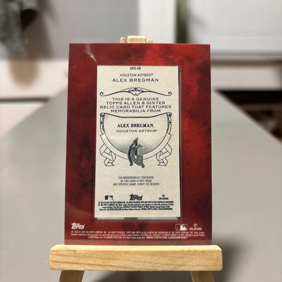 2022 Topps Allen & Ginter - Mini Framed Relics Alex Bregman #MFR-AB (MEM) - Image 2 of 2