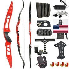 66" 40lbs Recurve Bow ILF Takedown Bow Archery Aluminum Riser Hunting Shooting