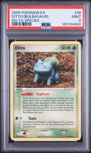 2005 POKEMON EX DELTA SPECIES #36 DITTO [BULBASAUR] PSA 9