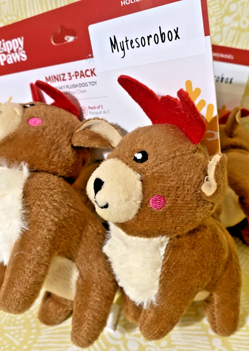 ZippyPaws 6-Pack Holiday MINIZ REINDEER Squeaky Dog Pet Toy New -FREE SHIPPING-