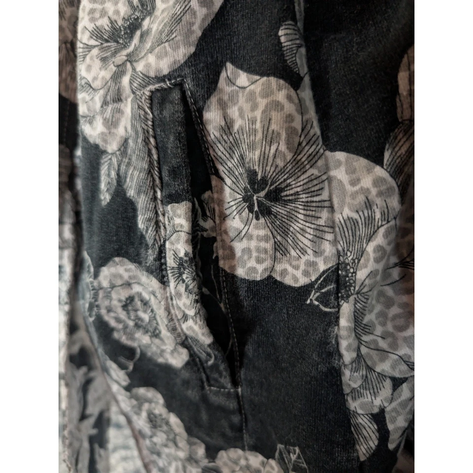 Cárdigan sudadera con capucha envolvente de felpa francesa floral pequeña Lucky Brand para mujer Foto 3 de 4