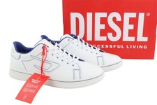 DIESEL Men Sneakers S-Athene Low EU41 White Leather Lace Up Light Trainers