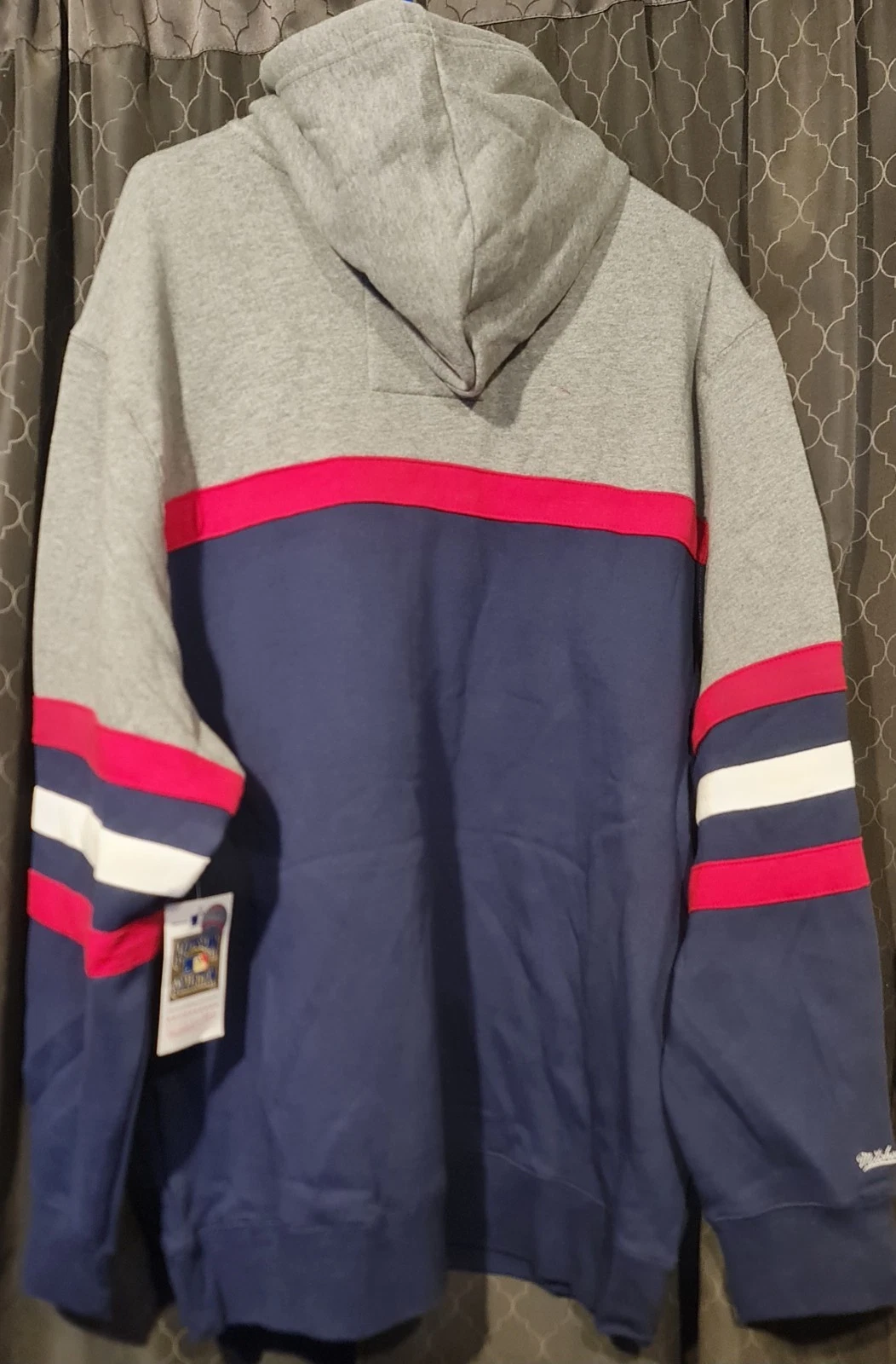 Felpa con cappuccio Mitchell And Ness Chicago White Sox Head Coach 3XL nuova con etichette