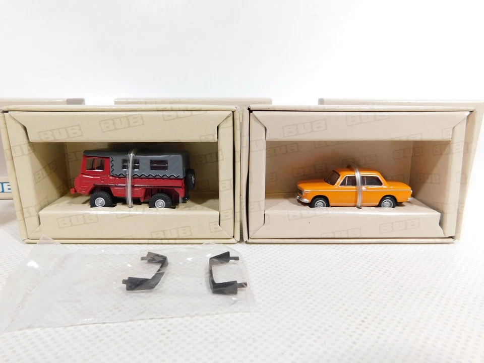4X Bub H0 1:87 Modello 05551 06352 OPEL 08400 BMW 2002 Ti Mint Box #DN82-0,5 - Immagine 3 di 4