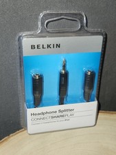 Genuine Belkin Headphone Splitter w/ 3.5mm Plug Jack NEW