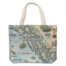 Xplorer Maps CTOTE IP Alaska Inside Passage Map Canvas Tote Bag