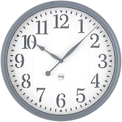 Indoor 15'' Gray and White Arabic Farmhouse Analog Wall Clock