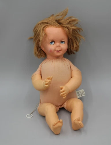 Vintage Mattel Baby Say N See Doll Talks 17" Pull String 1965 Works (Damaged)