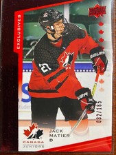 JACK MATIER #119...2021 TEAM CANADA JUNIORS...RED POE EXCLUSIVE...032/165