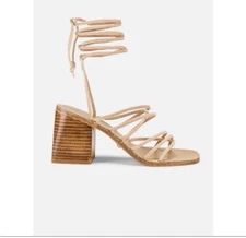 NWOB Raye Womens Voyage RevolveHeel Suede Square Toe Wrap Up Ankle Tie Size7 E9