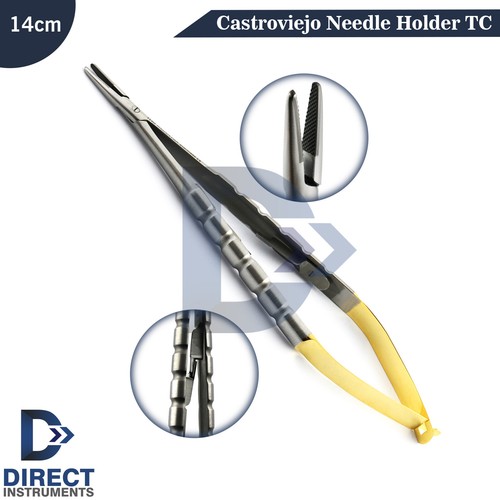 Castroviejo Needle Holder TC Micro-Surgery Suture Tying Locking Forceps - Picture 2 of 5