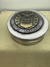 USAF Tin Emblem Raised Emblem Metal Aluminum  -B11 Empty  Vintage 1990's
