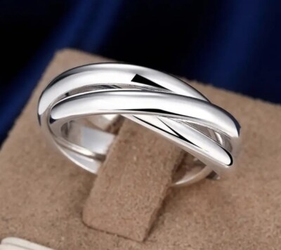 ELEGANTER RING TRINITY S925 STERLING SILBER EINFACH UND EDEL RING GRÖSSE 8 s.Tab