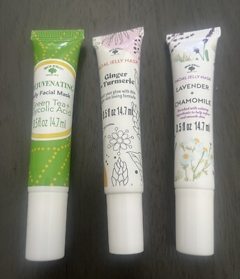 Lot of 3 Bolero Beverly Hills- Facial Jelly Mask - Lavendar-Ginger-Green Tea NEW
