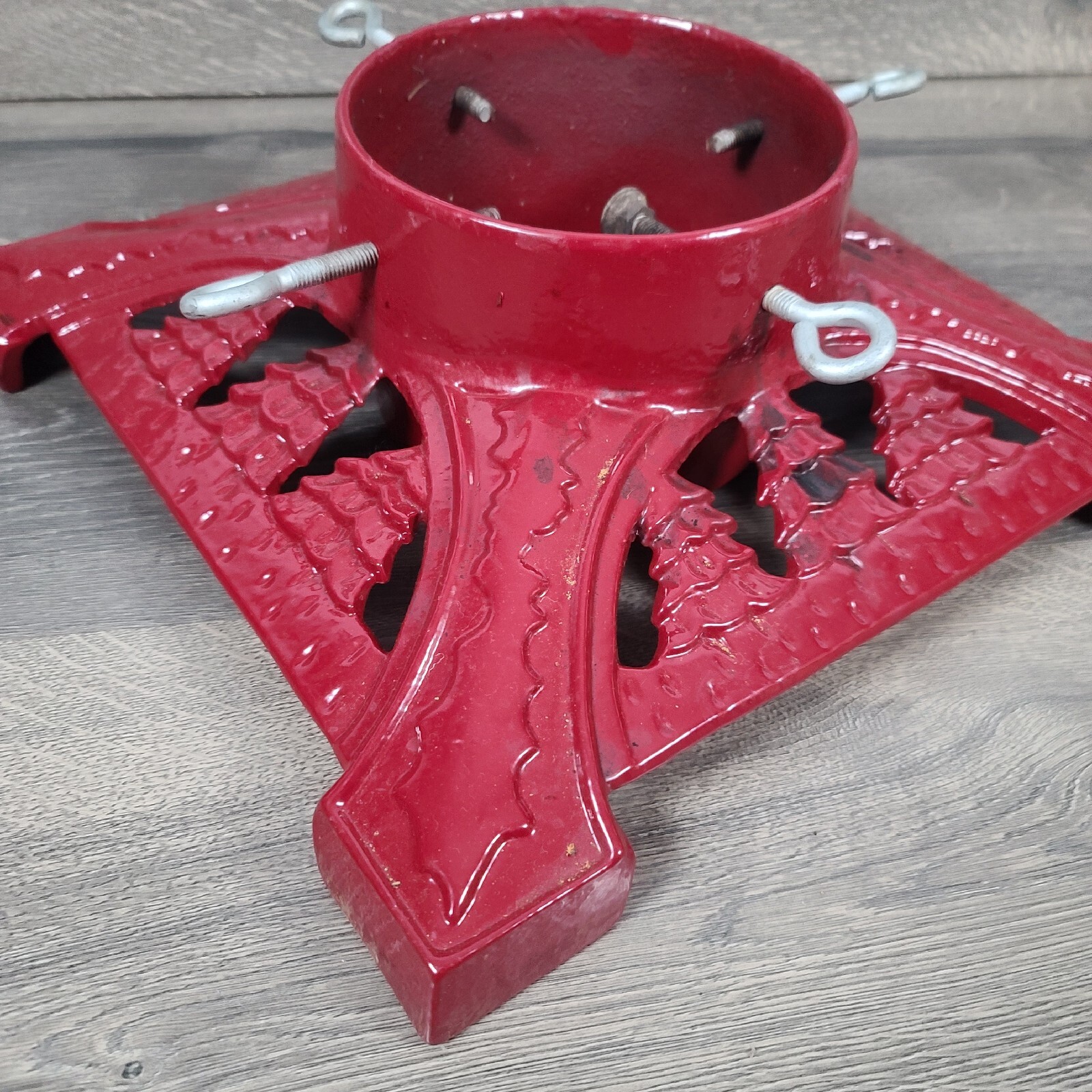 14 Inch Square Cast Iron Christmas Tree Stand Holds Up To 6” Diameter